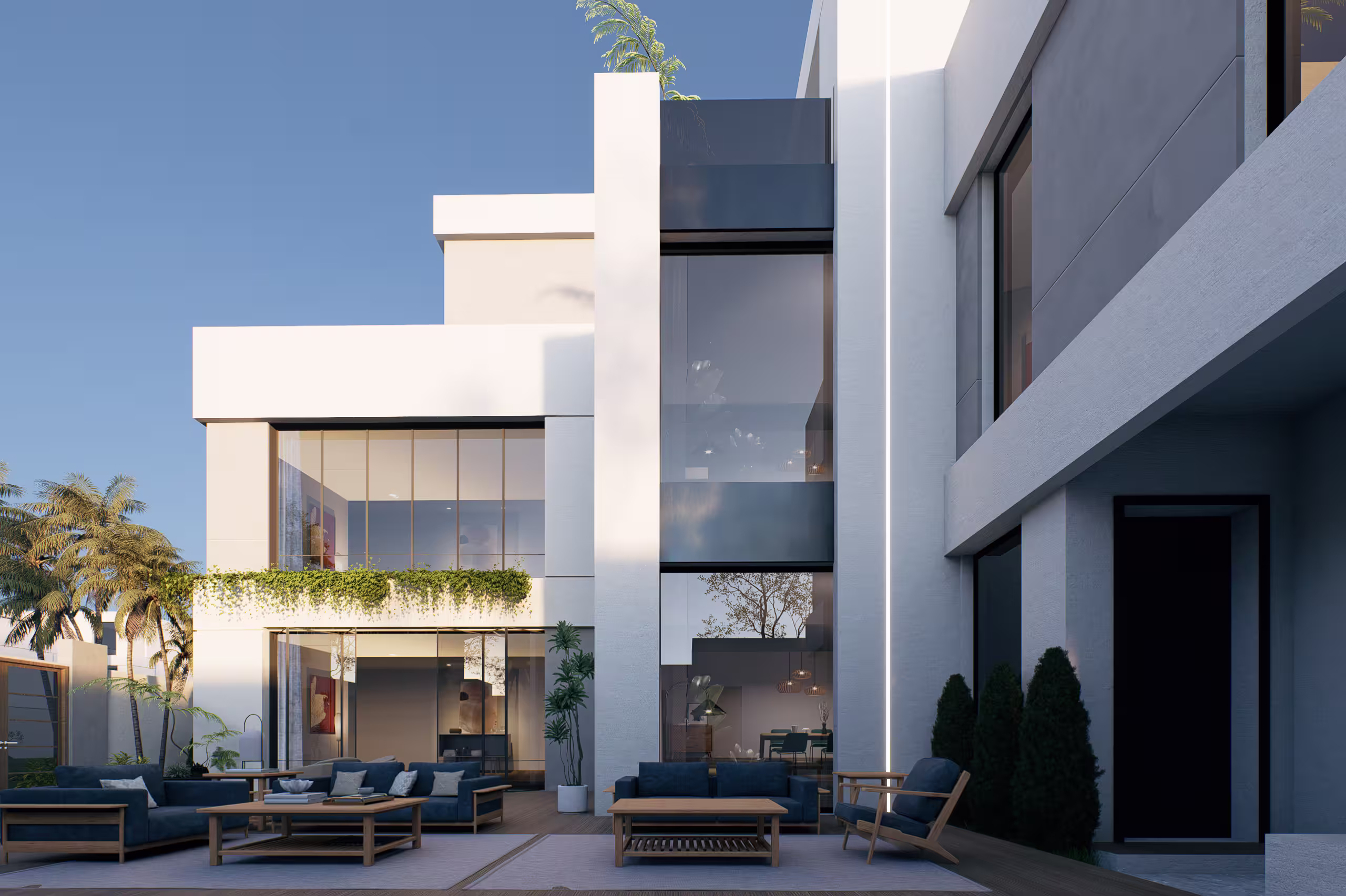 Private Villa Courtyard — blending natural textures and outdoor living